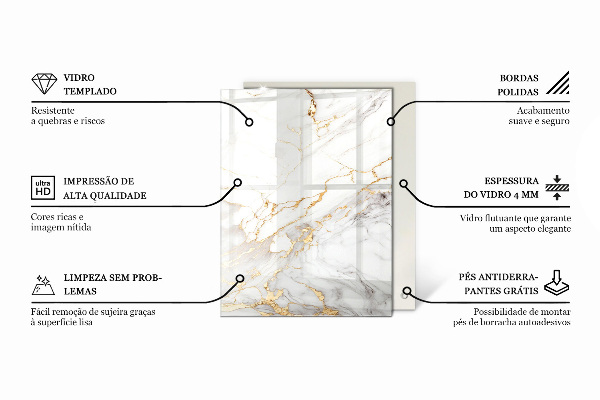 Tablero vidrio mesa rectangular Elegante motivo de bosque