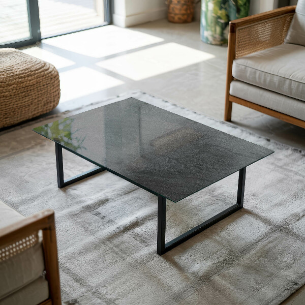 Tablero vidrio mesa rectangular Motivo de textura de piedra