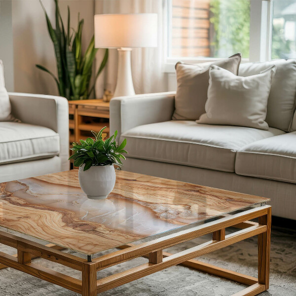 Tablero vidrio mesa rectangular Madera en armonía con la resina