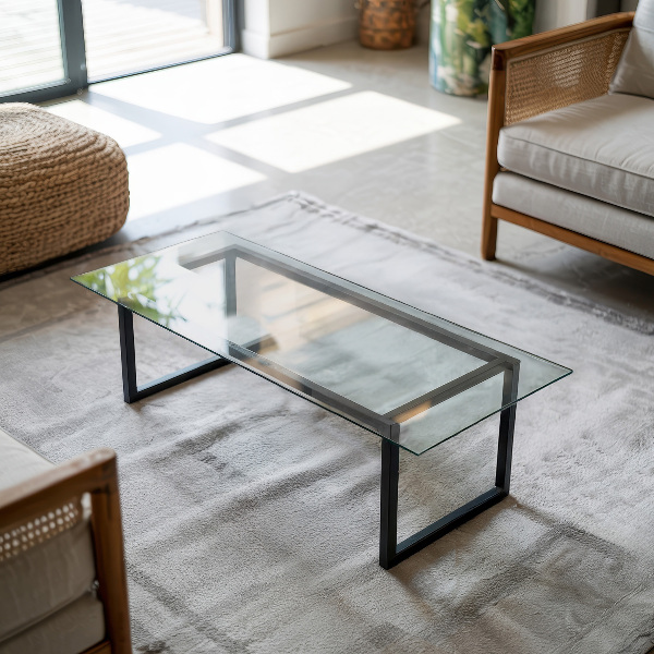 Tablero para mesa rectangular transparente