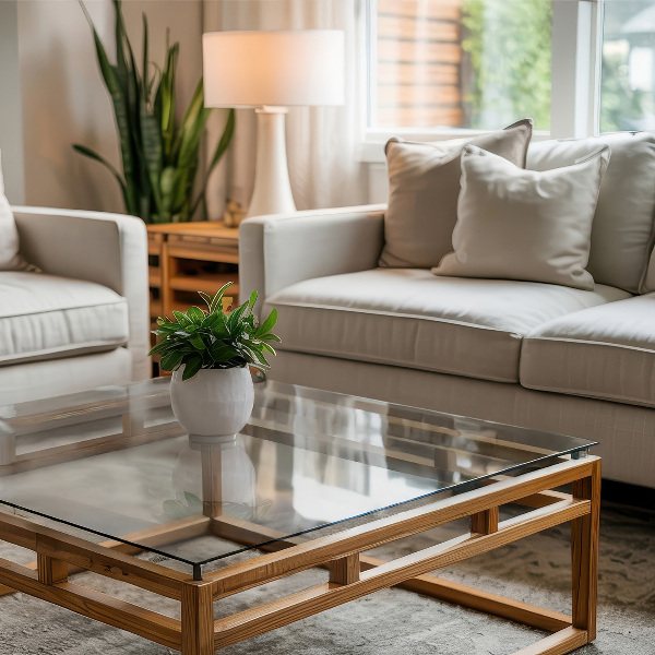 Tablero para mesa rectangular transparente