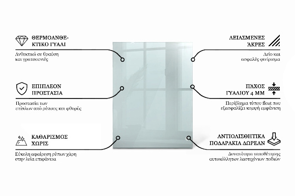 Tablero para mesa rectangular transparente