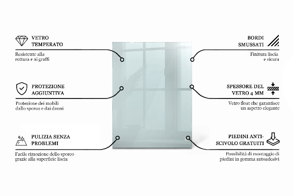 Tablero para mesa rectangular transparente