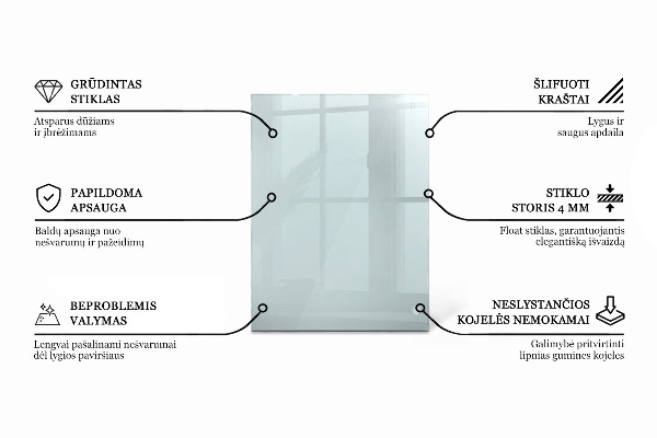 Tablero para mesa rectangular transparente