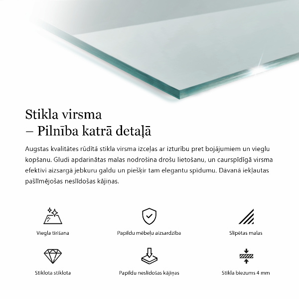 Tablero para mesa rectangular transparente