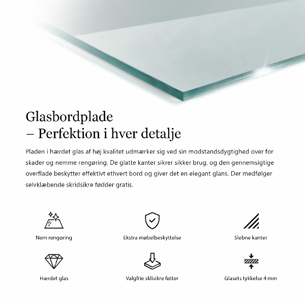 Tablero para mesa rectangular transparente