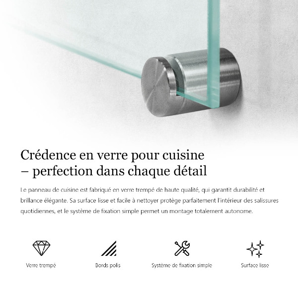 Panel para cocina transparente 100x70 cm