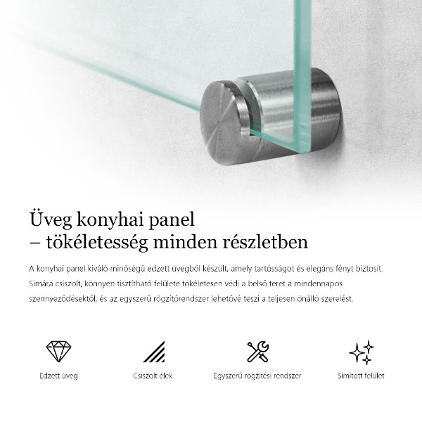 Panel para cocina transparente 100x70 cm