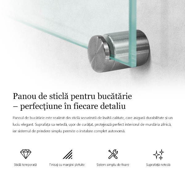 Panel para cocina transparente 100x70 cm