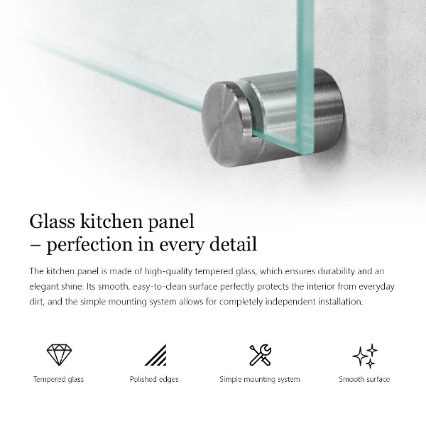 Panel para cocina transparente 100x70 cm