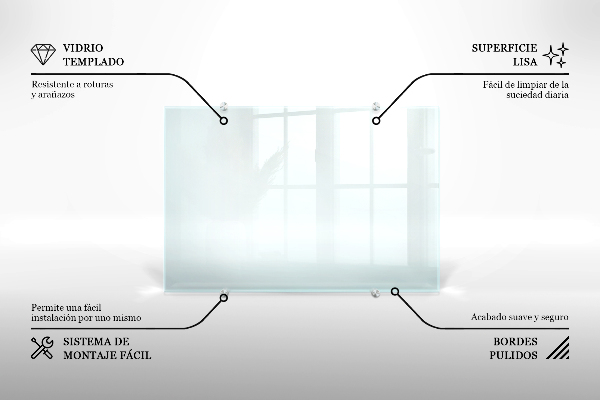Panel para cocina transparente 80x60 cm