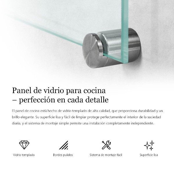 Panel para cocina transparente 80x60 cm