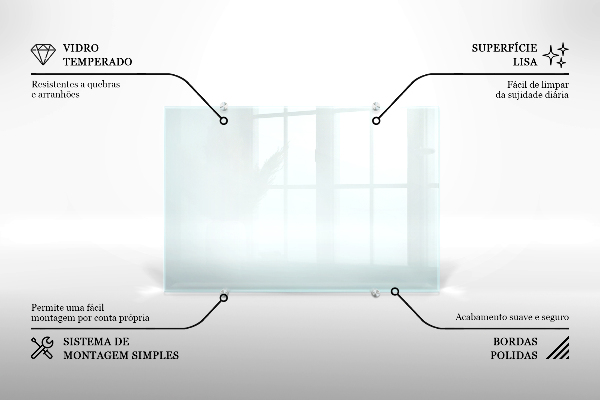 Panel para cocina transparente 80x60 cm