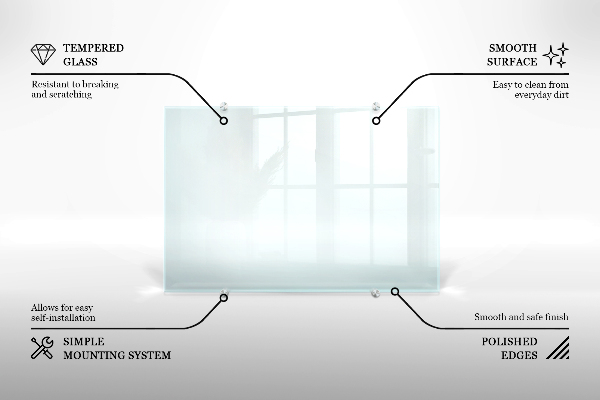 Panel para cocina transparente 80x60 cm