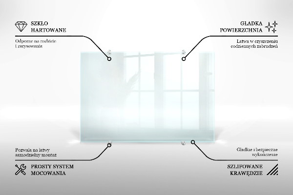 Panel para cocina transparente 80x60 cm