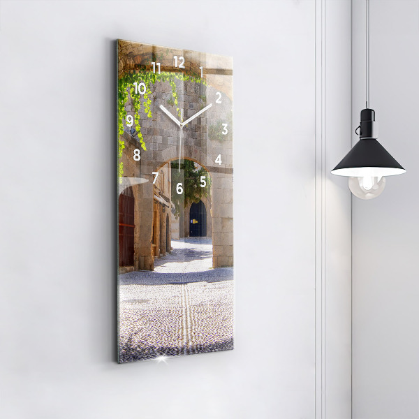 Reloj vertical Pintoresca calle de Rodas - espejomat.es