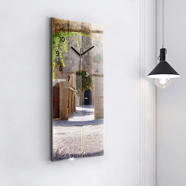 Reloj vertical Pintoresca calle de Rodas - espejomat.es