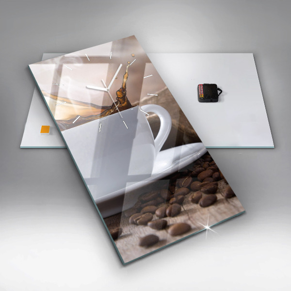 Reloj de vidrio vertical Taza de café - espejomat.es