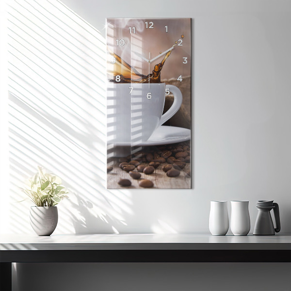 Reloj de vidrio vertical Taza de café - espejomat.es