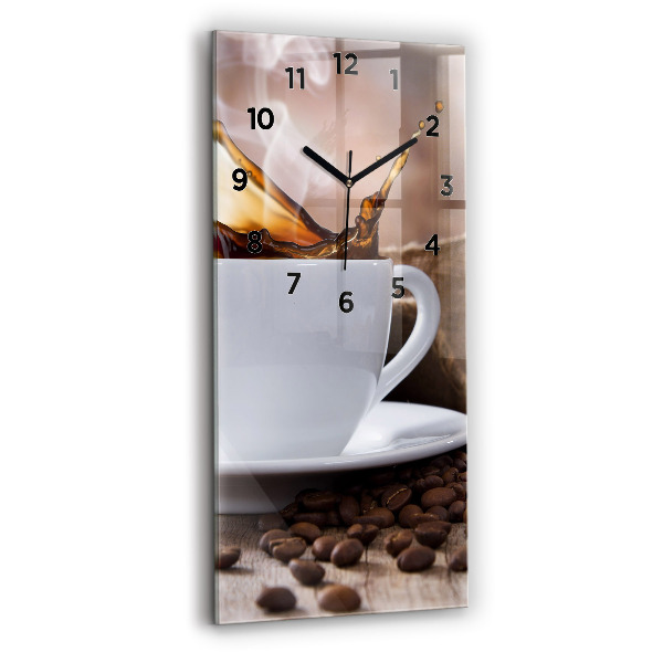 Reloj de vidrio vertical Taza de café - espejomat.es