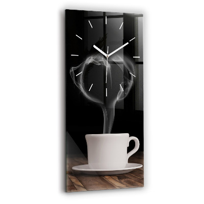 Reloj de cristal vertical Taza de café caliente - espejomat.es