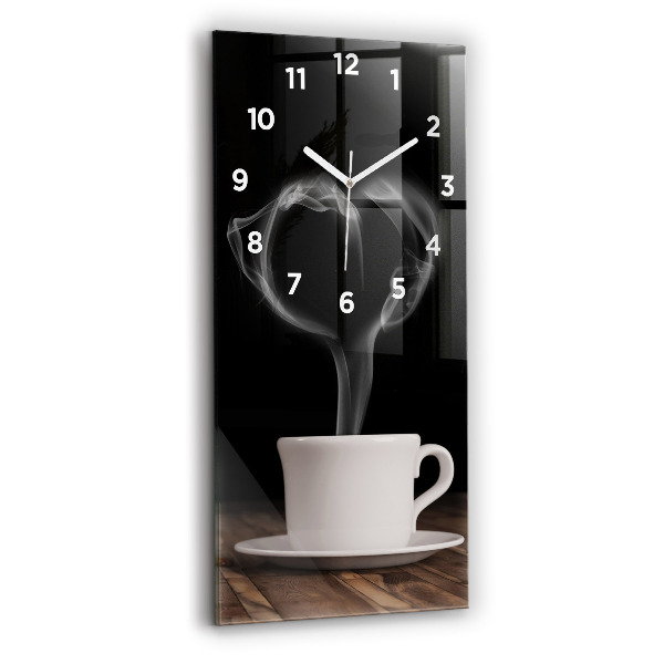 Reloj de cristal vertical Taza de café caliente - espejomat.es