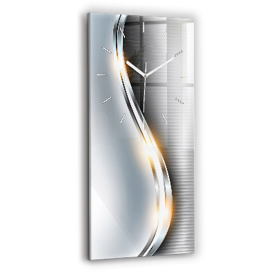 Reloj de vidrio vertical Abstracción metálica - espejomat.es