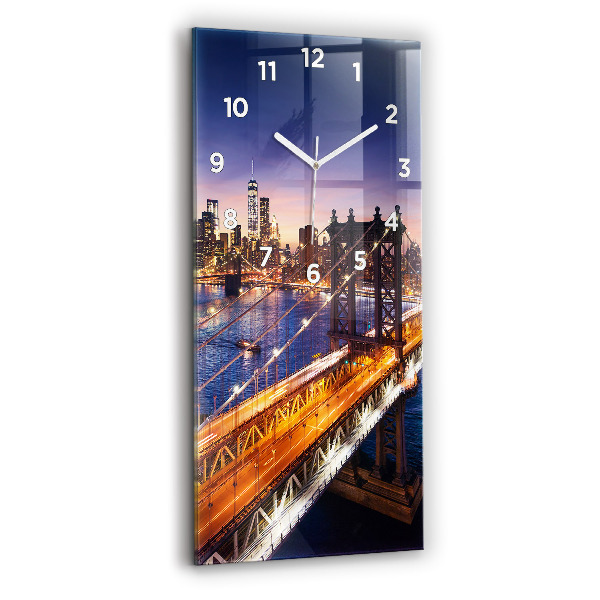 Reloj vertical Nueva York y la puesta de sol - espejomat.es