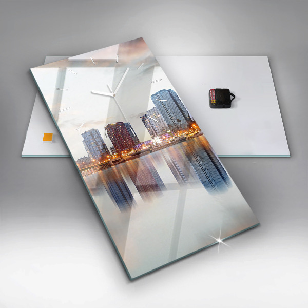 Reloj de cristal vertical Panorama con la Torre Eiffel - espejomat.es