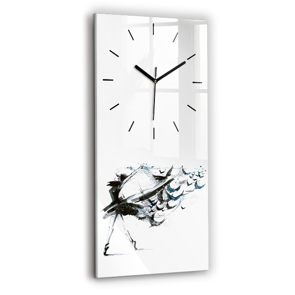 Reloj de vidrio vertical Mujer bailando ballet - espejomat.es