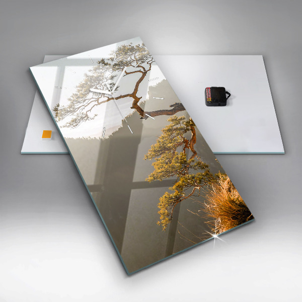 Reloj de cristal vertical Árbol en la montaña - espejomat.es