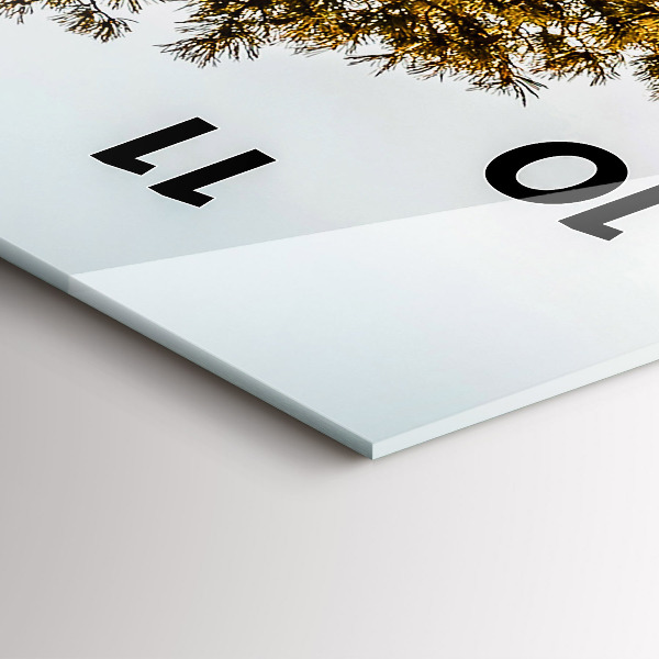 Reloj de cristal vertical Árbol en la montaña - espejomat.es