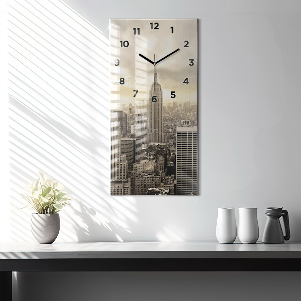 Reloj de cristal vertical Torres en Nueva York - espejomat.es