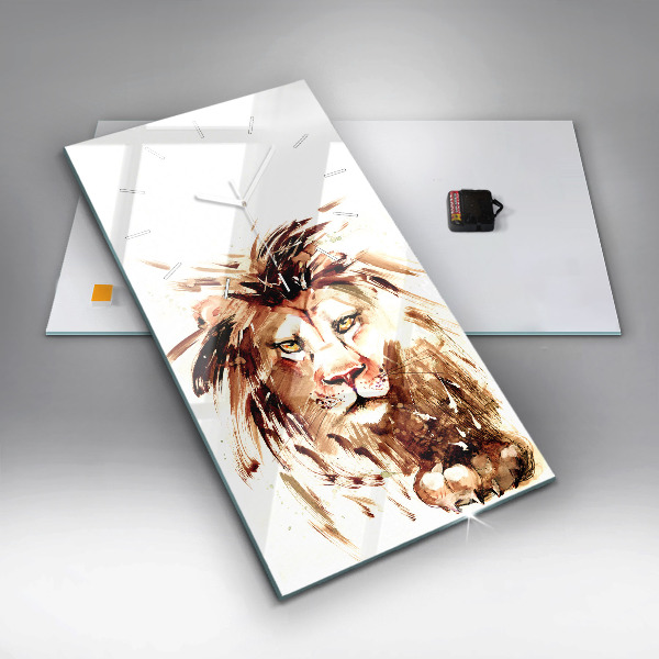 Reloj vertical Ilustración de un león marrón - espejomat.es