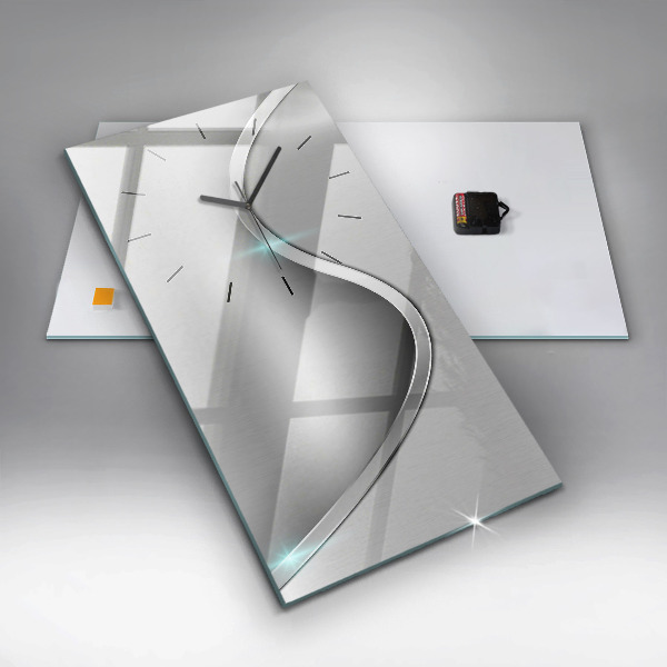 Reloj de cristal vertical Abstracción de metal gris - espejomat.es