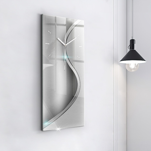 Reloj de cristal vertical Abstracción de metal gris - espejomat.es