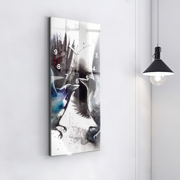Reloj de cristal vertical Pájaros pintados - espejomat.es