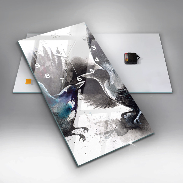 Reloj de cristal vertical Pájaros pintados - espejomat.es