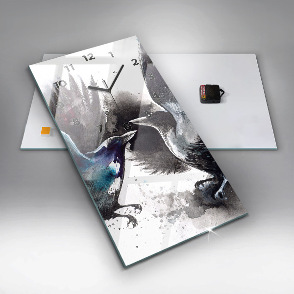 Reloj de cristal vertical Pájaros pintados - espejomat.es