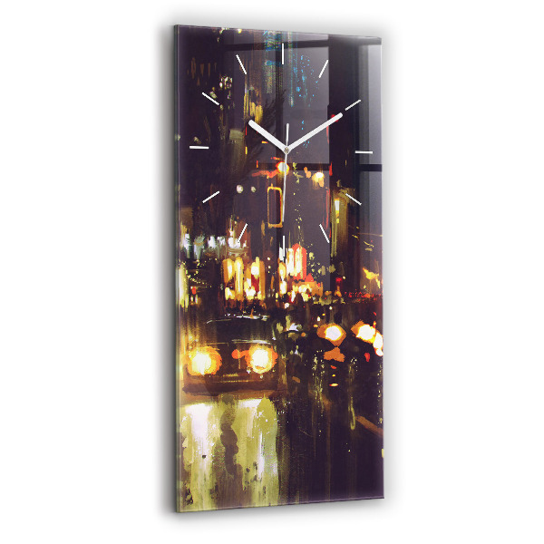 Reloj de vidrio vertical Ciudad pintada - espejomat.es