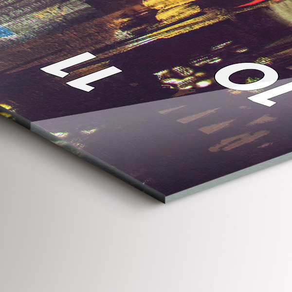 Reloj de vidrio vertical Ciudad pintada - espejomat.es