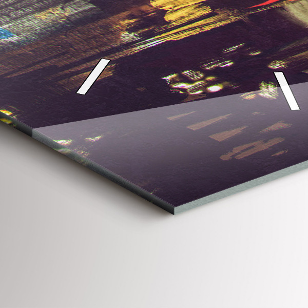 Reloj de vidrio vertical Ciudad pintada - espejomat.es