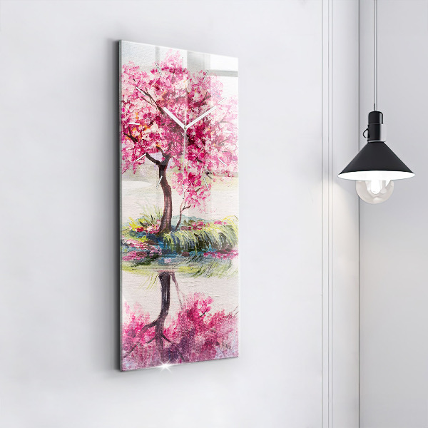 Reloj vertical Mosaico de árboles - espejomat.es