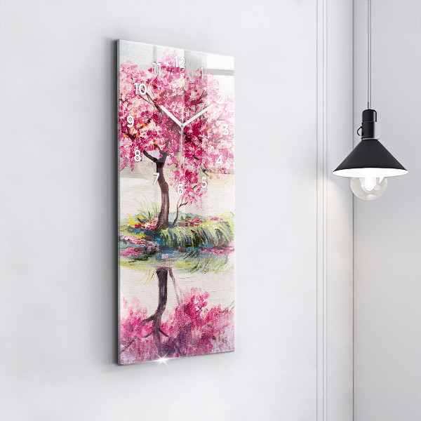 Reloj vertical Mosaico de árboles - espejomat.es