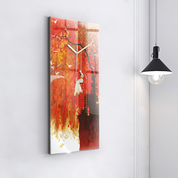 Reloj vertical Novia en otoño - espejomat.es