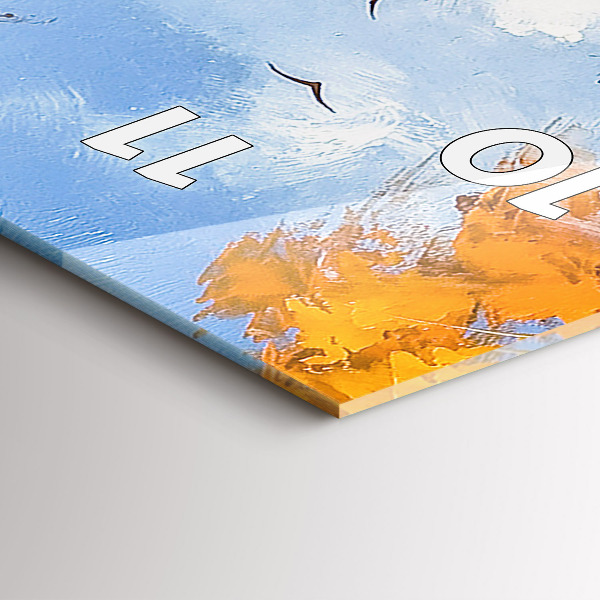 Reloj de vidrio vertical Paisaje otoñal con río - espejomat.es