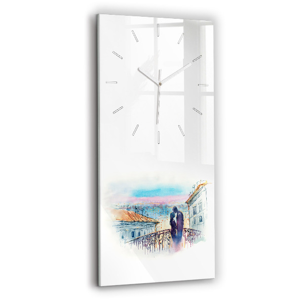 Reloj de vidrio vertical Gente en acuarela - espejomat.es