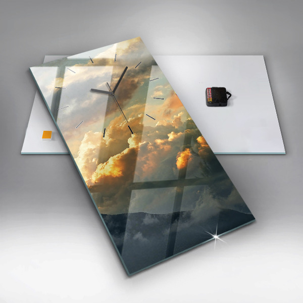 Reloj de cristal vertical Vuelo en globo en las nubes - espejomat.es