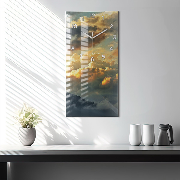 Reloj de cristal vertical Vuelo en globo en las nubes - espejomat.es