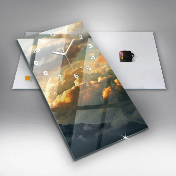 Reloj de cristal vertical Vuelo en globo en las nubes - espejomat.es